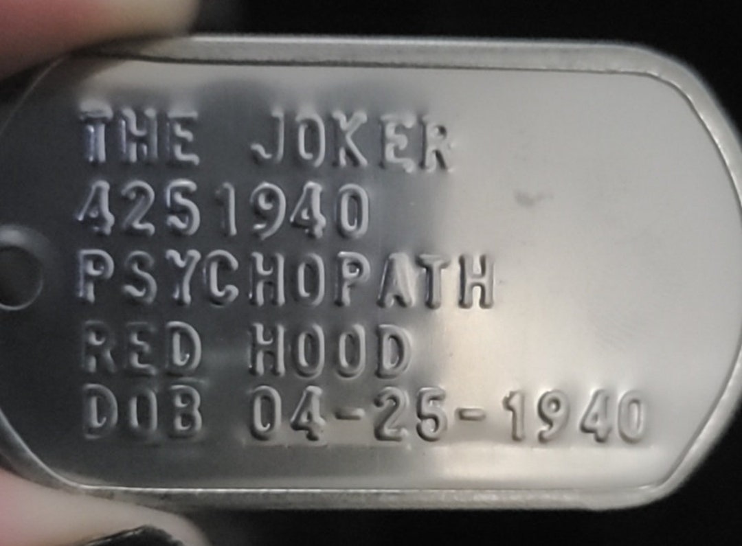 The Joker Dog Tag Etsy