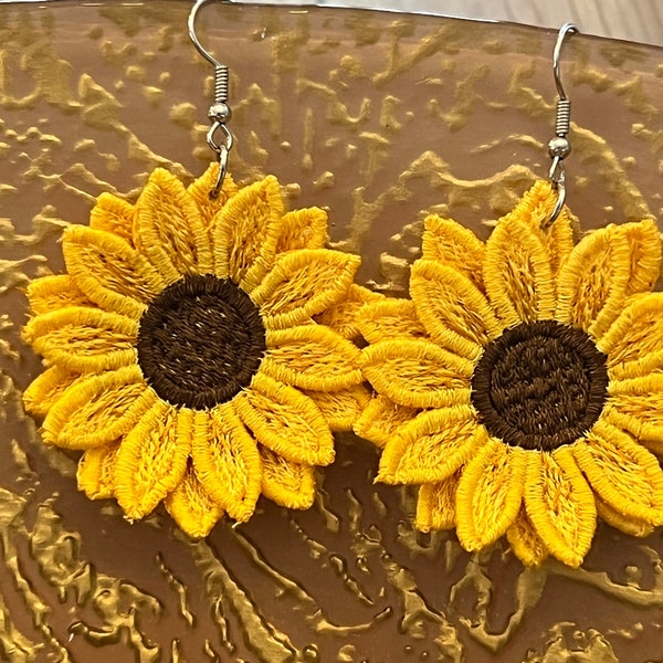 Sunflower earrings etsy clearance