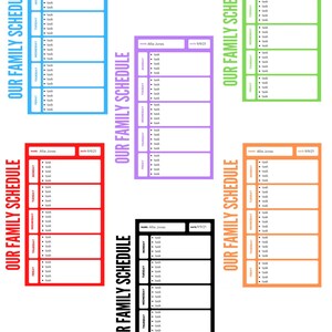 Editable Family Calendar - pack of 6 colors! (6 versions for one)