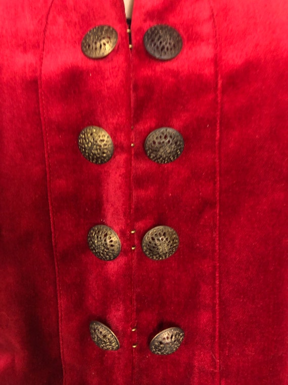 Stunning Red Velvet Jacket/Blazer size 10, Decora… - image 4