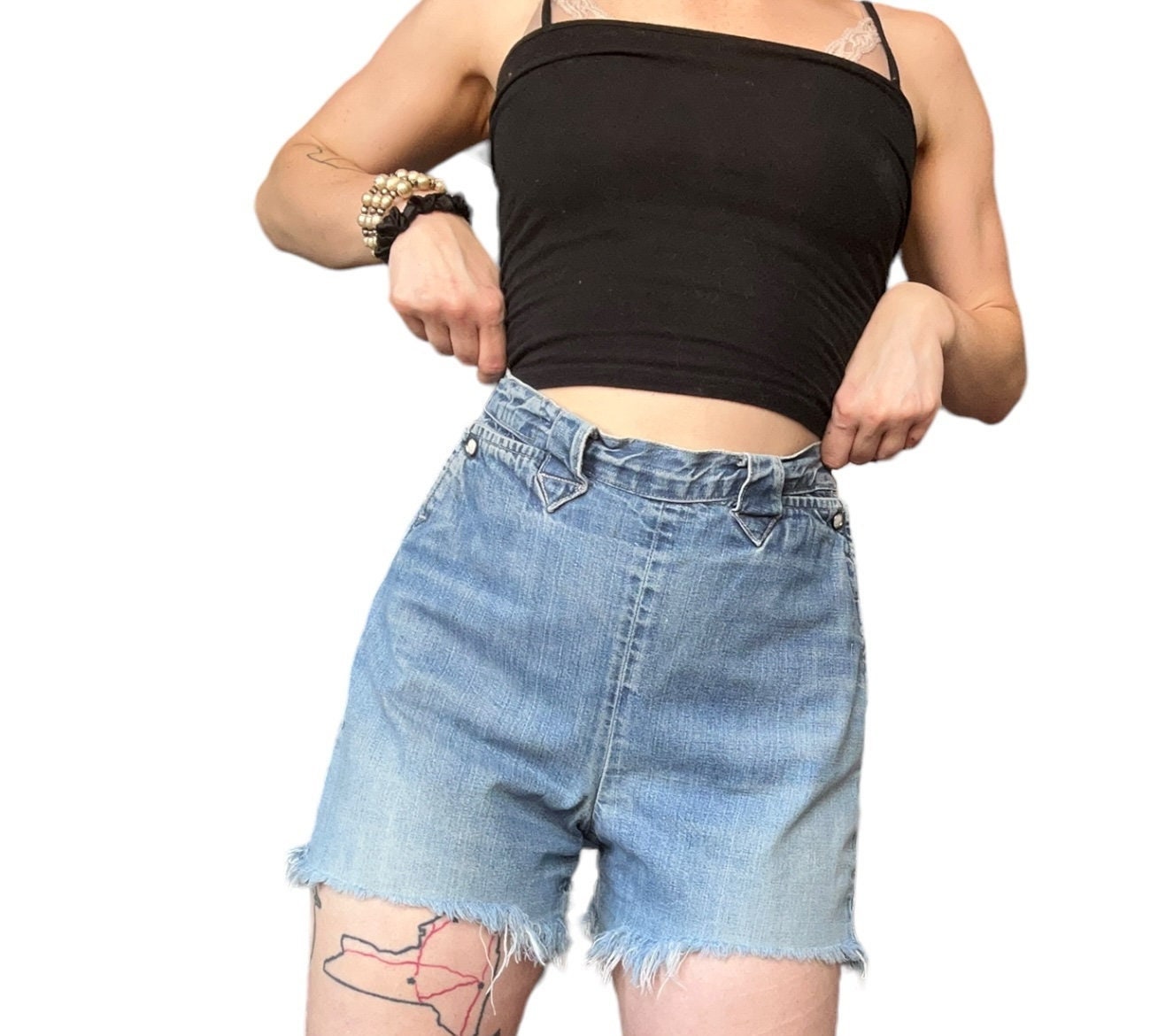 Vintage 60s 70s NOS Levi's Big E Womens Striped Shorts Sz 28