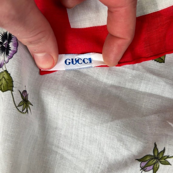 Vintage Gucci Flora 100% Cotton Handkerchief Pock… - image 4