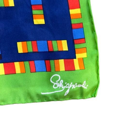 Vintage Schiaparelli Colorful Geometric Silk Rect… - image 2