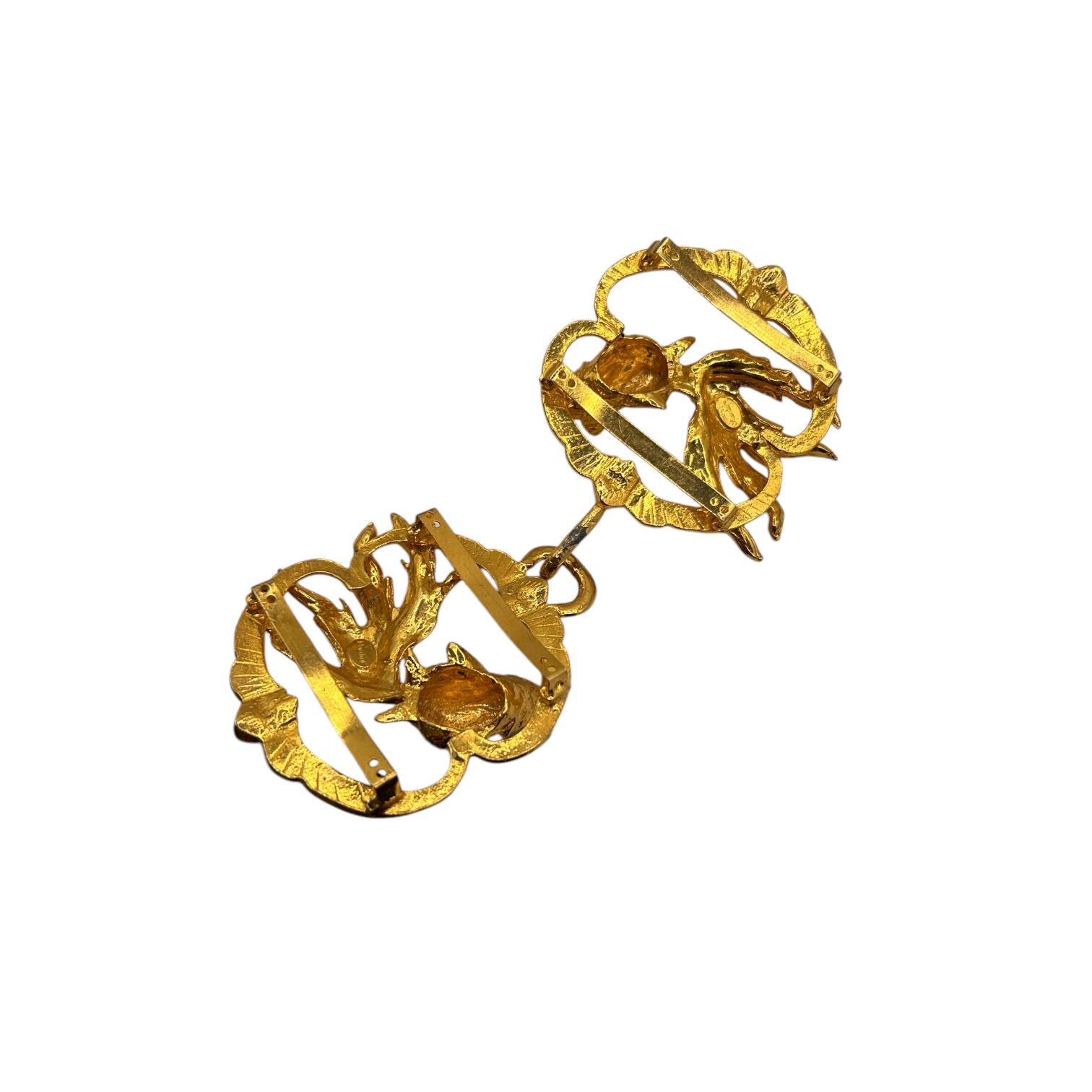 Vintage Mimi di N Koi Gold Fish Two Piece Interlocking Belt Buckle Women\'s Vintage Designer Mimi Di N High Fashion- Koi Fish 2 Pc. Gold  main image 4