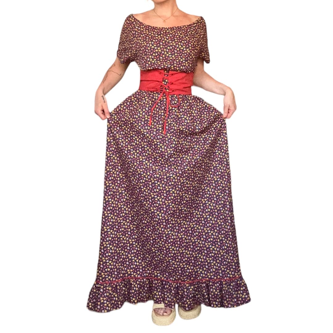 Vintage 1970s Gunne Sax Style Prairie Cottagecore Milkmaid Flower Power ...