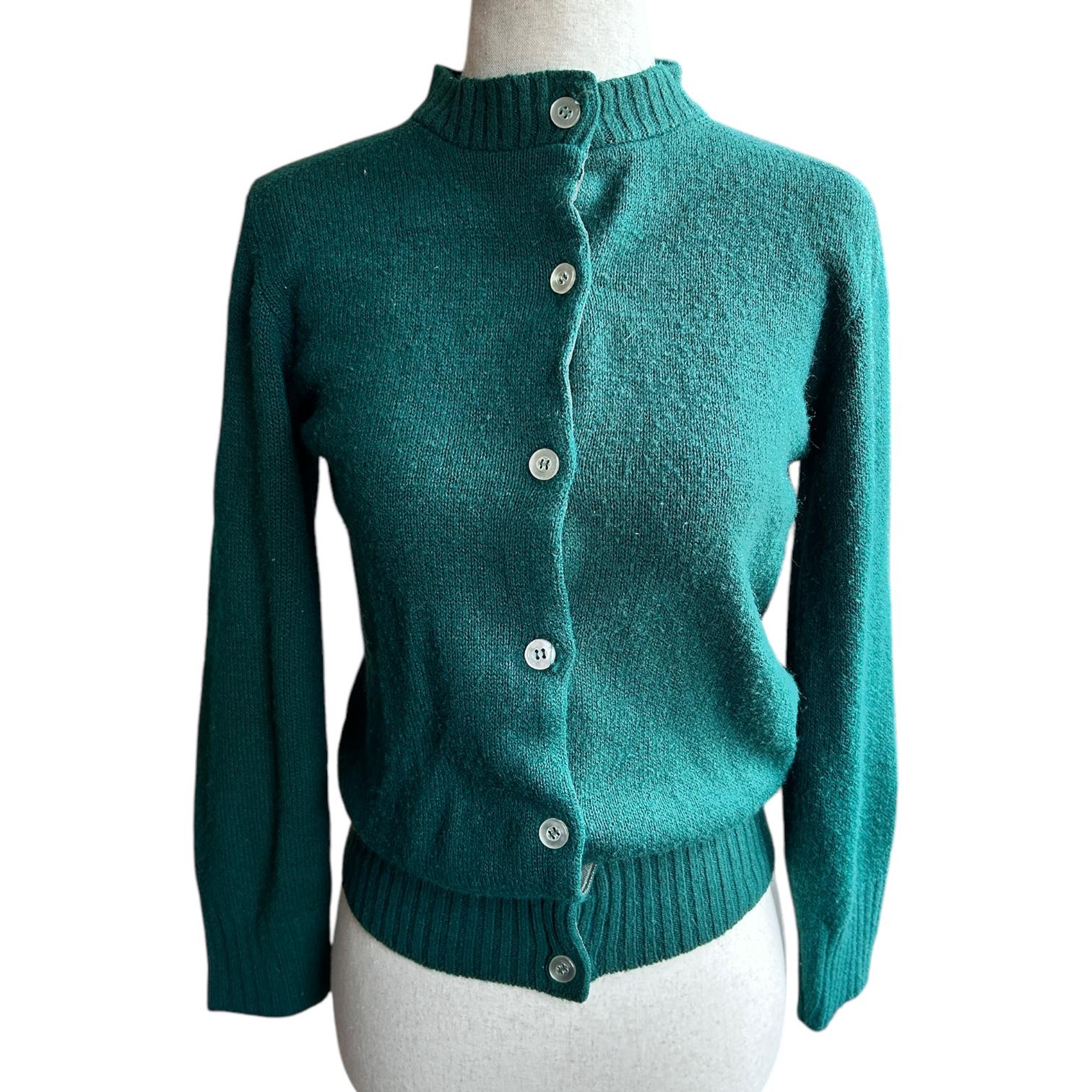 トップス 50s 60s virgin orlon acrylic cardigan Vintage 60s 100% Virgin Orlon Acrylic Zip Cardigan Sweater