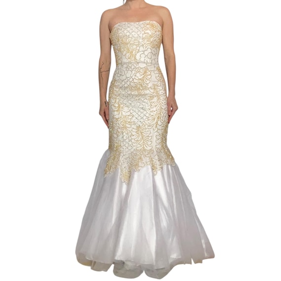 cream silk prom dress Draped Ivory Satin Off-the-shoulder Slit Prom Dress