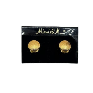Vintage New on Card Deadstock 1973 Mimi di N Ohrclips Muschel Jakobsmuscheln