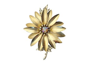 Broche Vintage Orchidée En émail Rose Sur Or - Signée CERRITO 1982, Occasion
