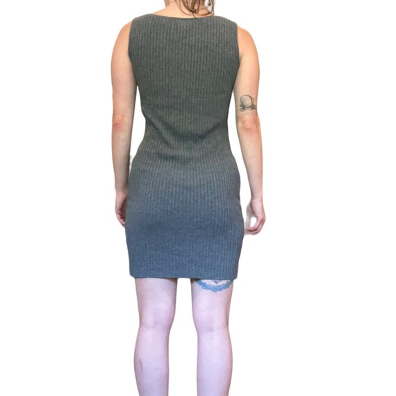 Vintage '90s No Boundaries Gray Ribbed Knit Sleev… - image 3