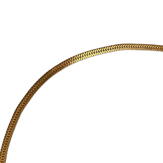 Vintage 14K GP Gold Plated Necklace 24" Flat Herr… - image 1