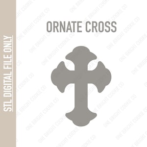 Easter - Ornate Cross - STL cookie cutter file - Digital Download