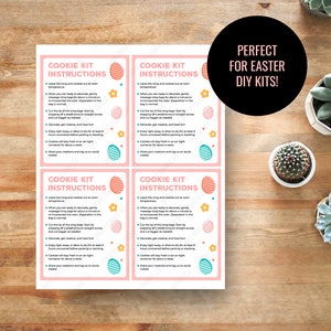 Easter DIY Cookie Kit instructions, instant printable digital download PDF