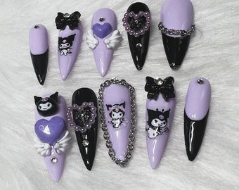 Bereit zum Kauf Press On Nails - Goth, Pastell, Kawaii, Charakter, Japan und Crystal Nails