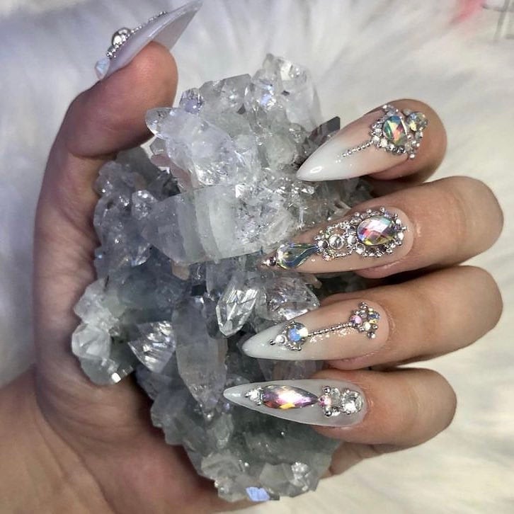 Glimmer Crystal Nails for 2025 Weddings