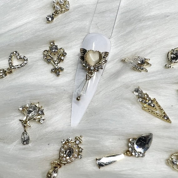 Buy 10 Pcs Mixed Gold Nail Charms With Crystals Nail Supplies Online in India - Etsy Buy 10 Pcs Mixed Gold Nail Charms With Crystals Nail Supplies Online in India - Etsy