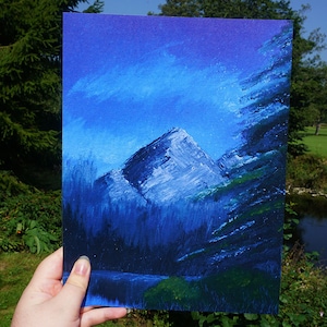 Beginning to Snow in the Mountains | Landscape ART PRINT, Oil Painting PRINT