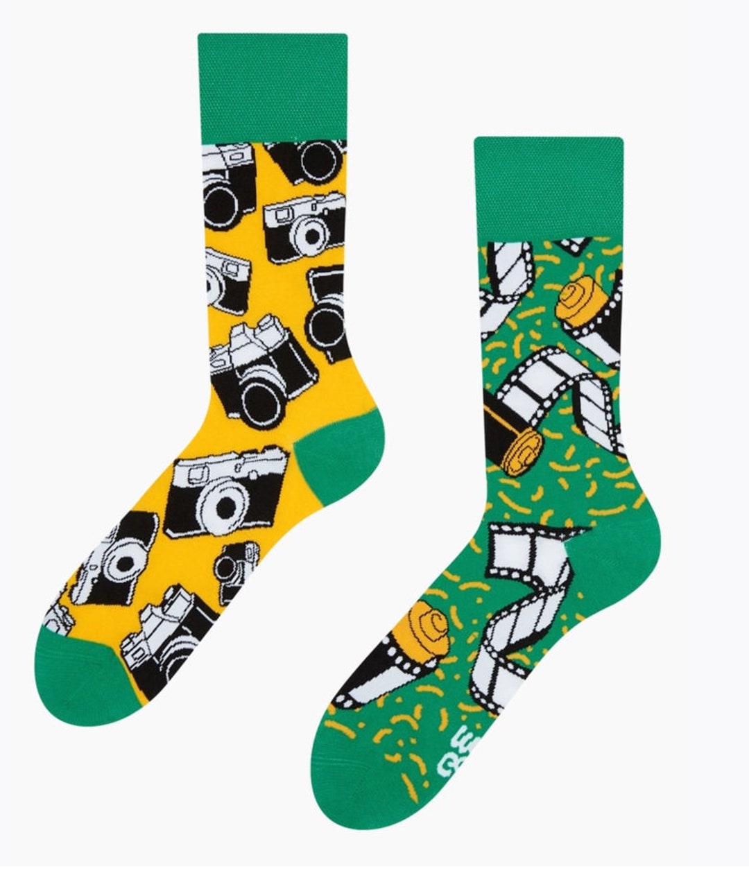 Camera Socks Mismatched Socks Patterned Socks Funny Socks Colorful