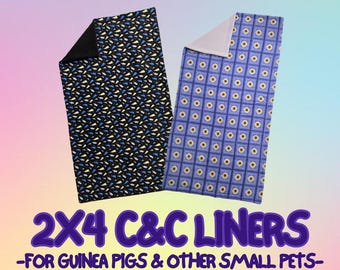 2X4 C&C Guinea Pig Fleece Cage Liner - Absorbent and reusable Small Pet Bedding (28x56 in.)