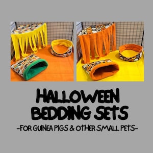 Halloween Accessory Set / Cuddle Cup / Cuddle Sack / Fleece Forest / Absorbent Pad for Guinea Pigs and other Small Pets - READY TO SHIP