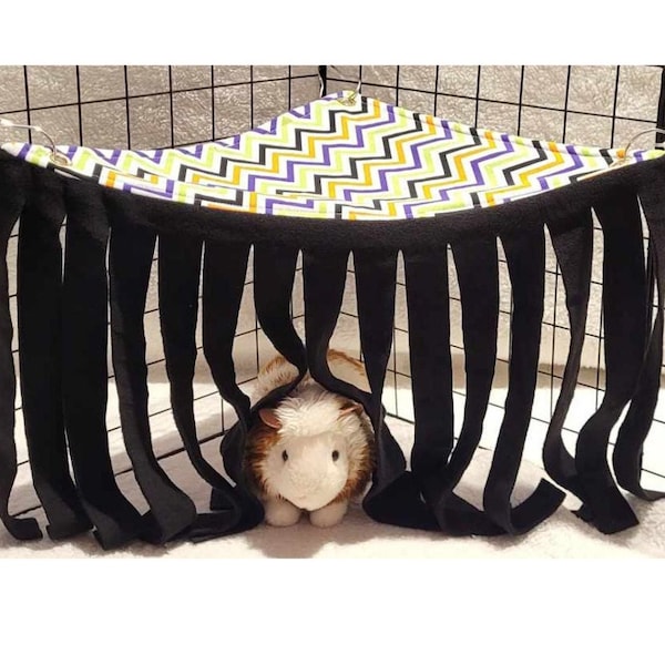 Corner Fringe Hides / Corner Fleece Forest / Fleece Forest for Small Pets! Perfect for Guinea Pigs READY TO SHIP!