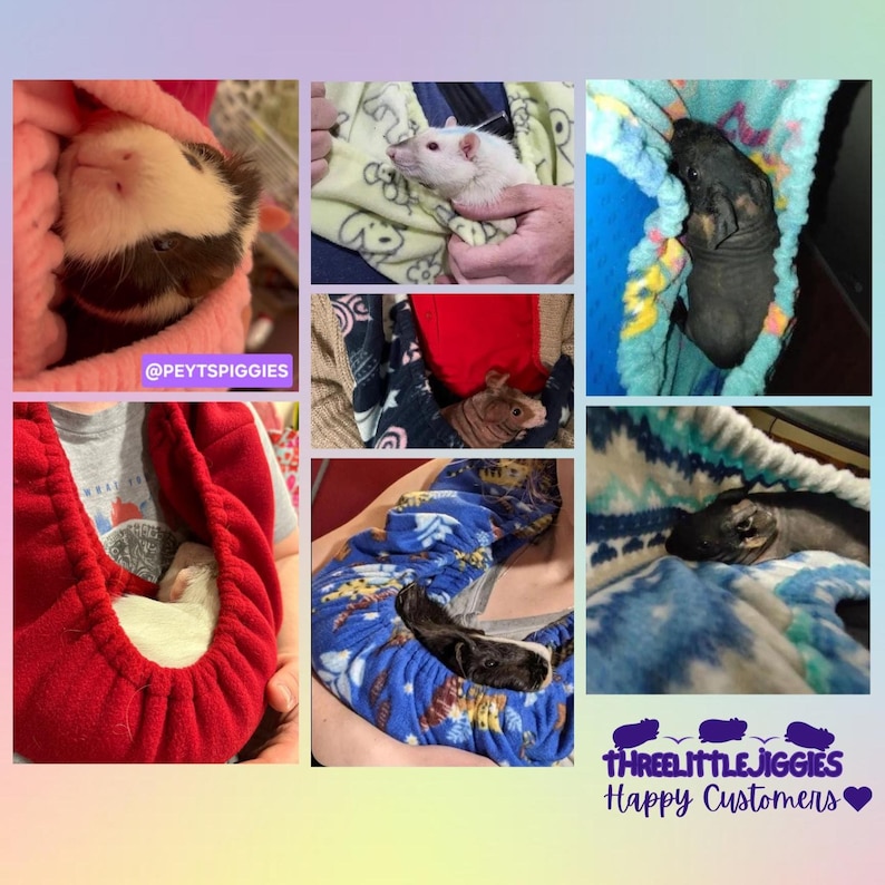 Fleece Bonding Scarf / Cuddle Scarf / Small Pet Sling for Guinea Pigs, Rats, Chinchillas, Dwarf Rabbits and other small / pocket pets Bild 2