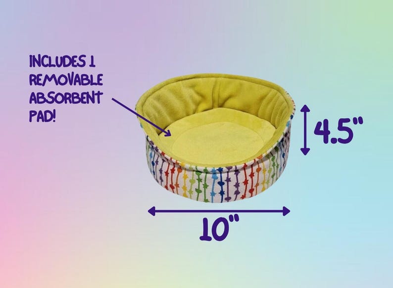 Fleece Cuddle Cup Bed with removable pad - Bed for Guinea Pigs and other Small Pets image 2