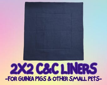 2X2 C&C Guinea Pig Fleece Cage Liner - Absorbent and reusable Small Pet Bedding (28x28 in.)