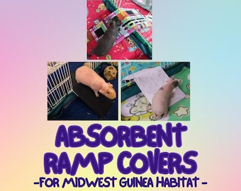Fleece RAMP COVERS for Midwest Guinea Pig Cage - Absorbent and Reusable Small Pet Bedding
