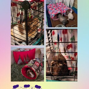Escondite de lana para cobayas - Corner Fleece Forest / Corner Hide / Small Pet Fleece Forest imagen 4