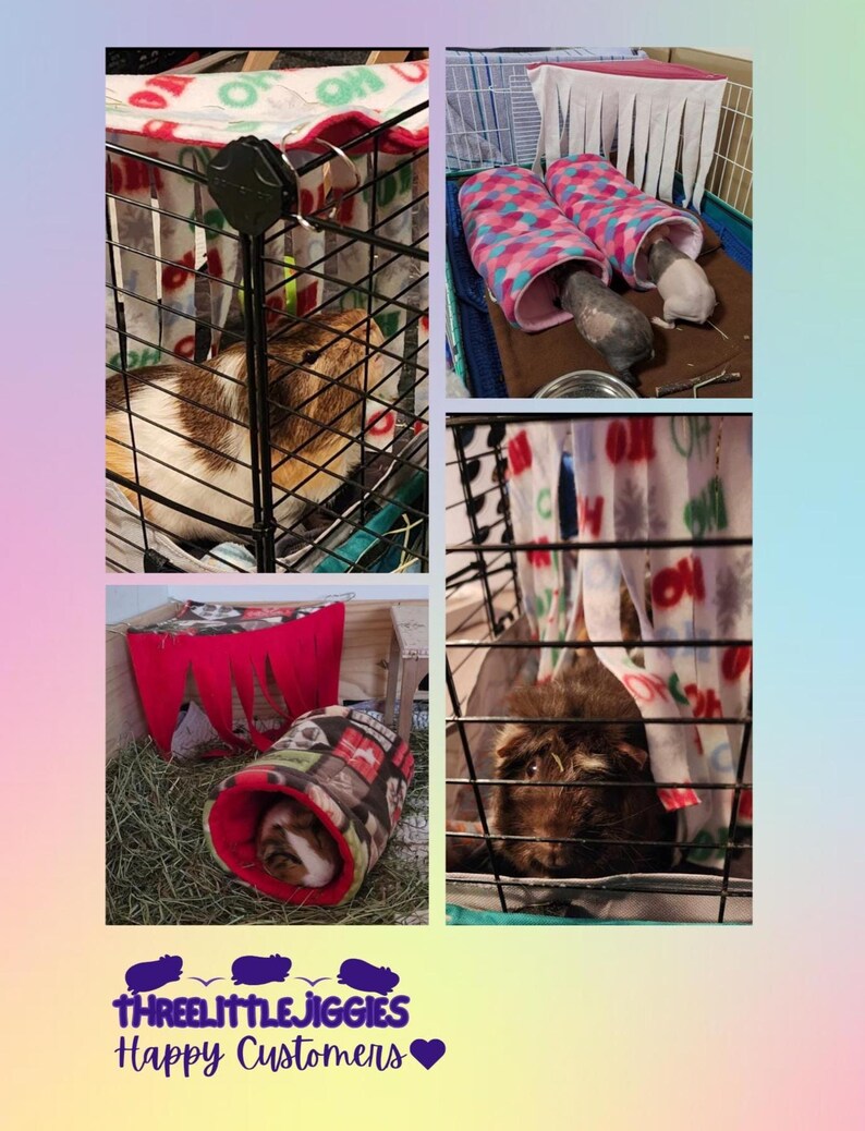 Escondite de lana para cobayas - Corner Fleece Forest / Corner Hide / Small Pet Fleece Forest imagen 4