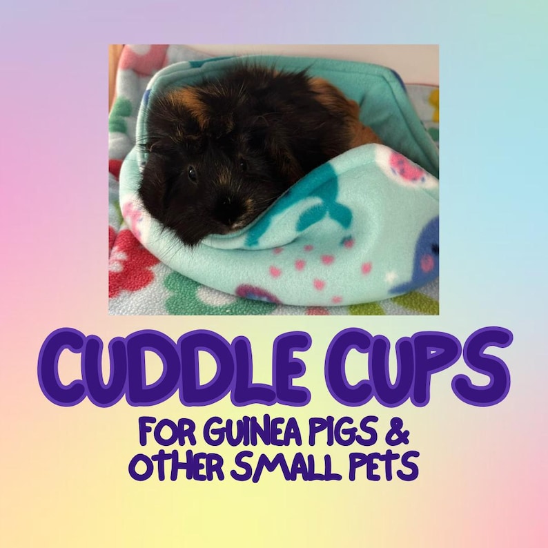 Fleece Cuddle Cup Bed with removable pad - Bed for Guinea Pigs and other Small Pets image 1