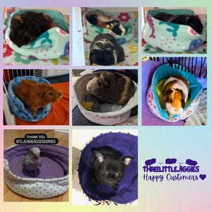Fleece Cuddle Cup Bed with removable pad - Bed for Guinea Pigs and other Small Pets image 3