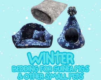 Winter Fleece Bedding / Hides / Bed / Sofa / Pee Pads / Cuddle Sack / Bonding Scarf / Snuffle Mats for Guinea Pigs and other Small Pets