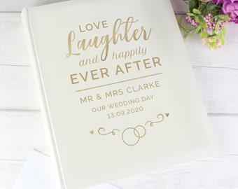 Personalised Happily Ever After Traditional Photo Album - Present For Bride To Be - Engagement Gift