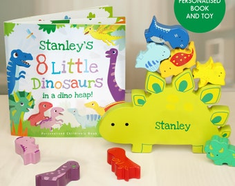 Personalised Dinosaur Book & Stacking Toy