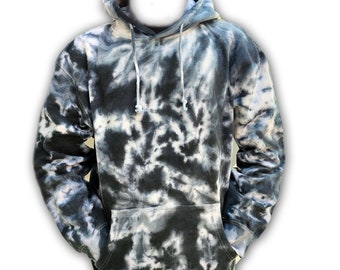 black and white tie dye hoodie