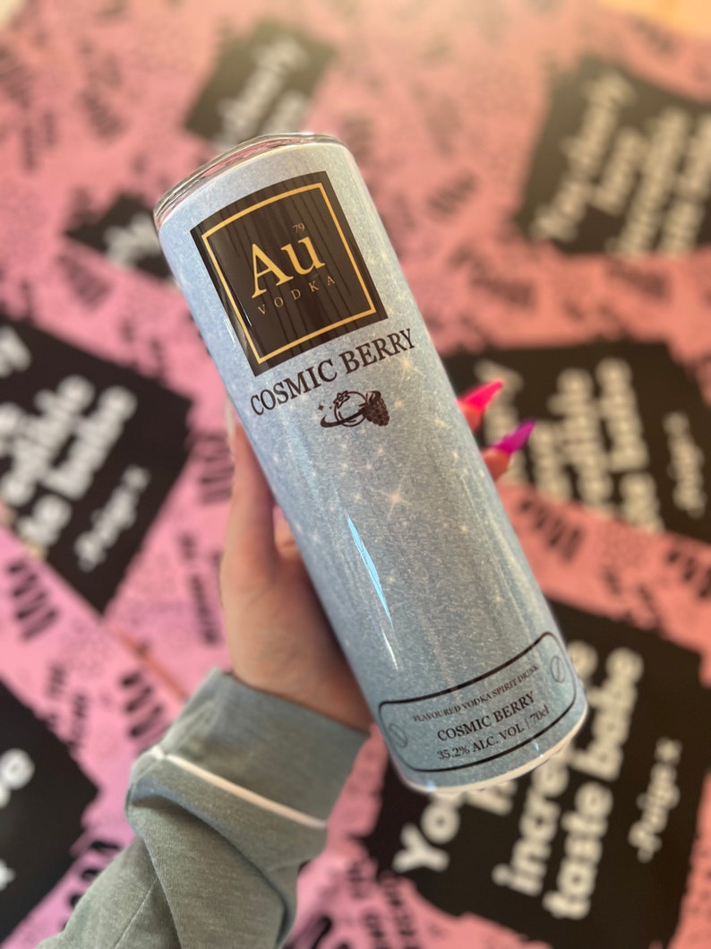 AU vodka digital download 20oz tumbler glitter and clear background image 3