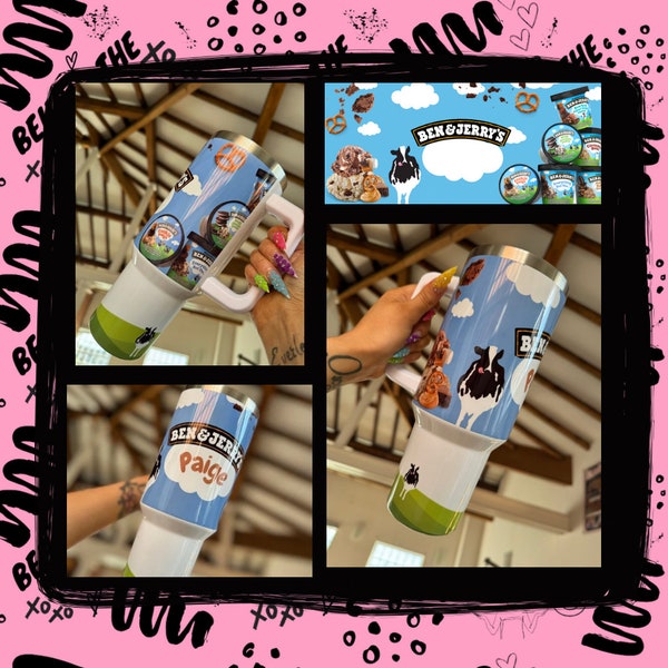 DIGITAL 40oz Ben and Jerry tumbler png