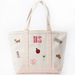 Personalized Icon Embroidered Canvas Tote