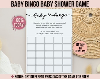 Baby Bingo Baby Shower Game, Baby Bingo Game, Baby Shower Bingo, Baby Bingo Cards, Printable Baby Shower Games, Editable Template