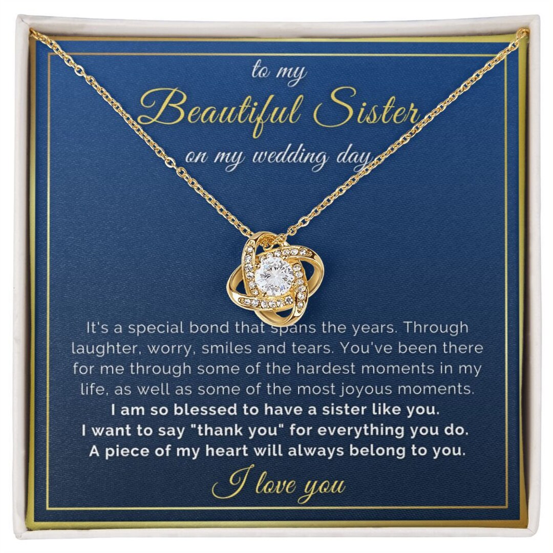 Sister Wedding Gift From Bride: Sister of Bride Necklace to - Etsy