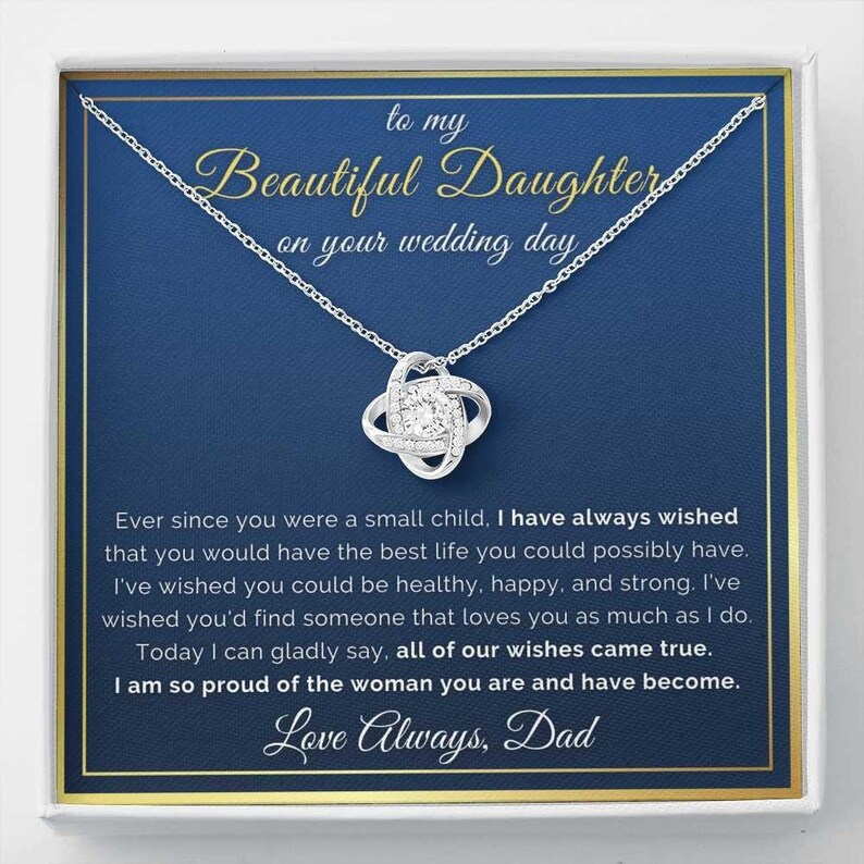 Daughter Wedding Day Necklace Gift From Dad to Bride Wedding Etsy