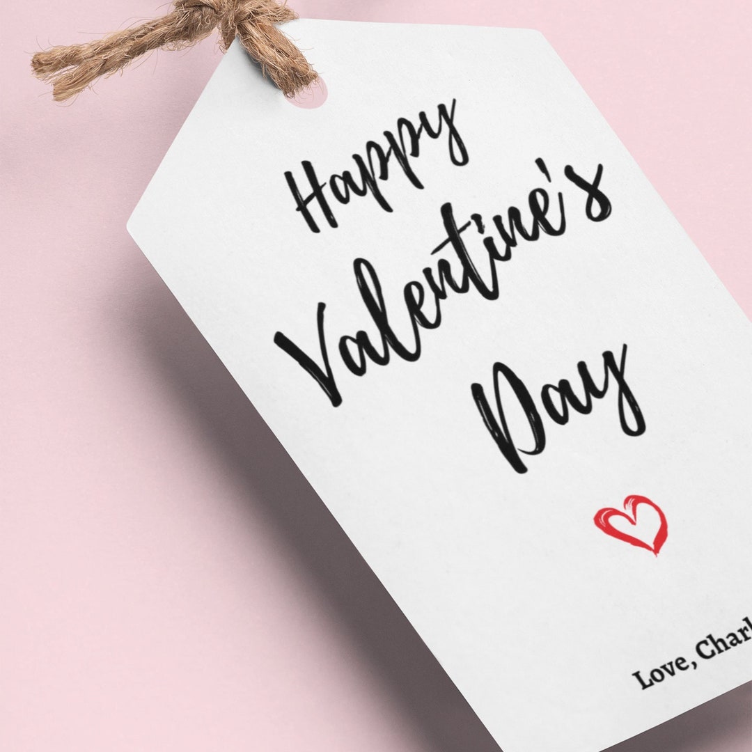 Printable Valentines Favor Tag Template Fully Editable Valentines Day Tag Custom Happy