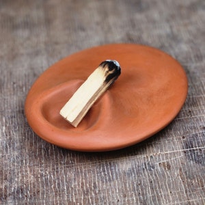 Red Palo Santo Holder, Terra Cotta Ceramic, Matte Palo Santo Burner, Meditation Gift