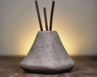 Gray Ceramic Textured Reed Diffuser, Concrete Color Reed Diffuser, Modern Handmade Aromatherapy Diffuser