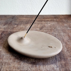 Gray Stick Incense Holder, Meditation Gift, Stoneware Stick Incense, Handmade Incense, Ceramic Incense Burner, Concrete Color Incense Holder