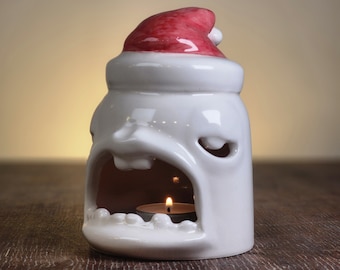 Ceramic Monster Candle Holder, Gift for Christmas