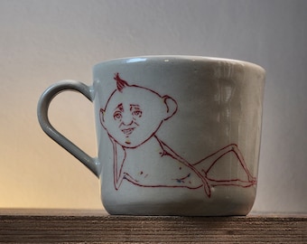 Handmade Drawing Decorative Handled Mug
