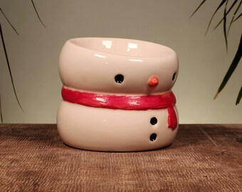 Ceramic Snowman Pet Feed Bowl, Food Bowl for Cat, Ceramic Bowl for Dog, Gift for Christmas, Gift for Pet Lovers, Gift for Car and Dog